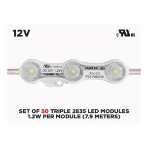 SET OF 50 TRIPLE 2835 LED SAMSUNG MODULES ( 1.2W PER MODULE )