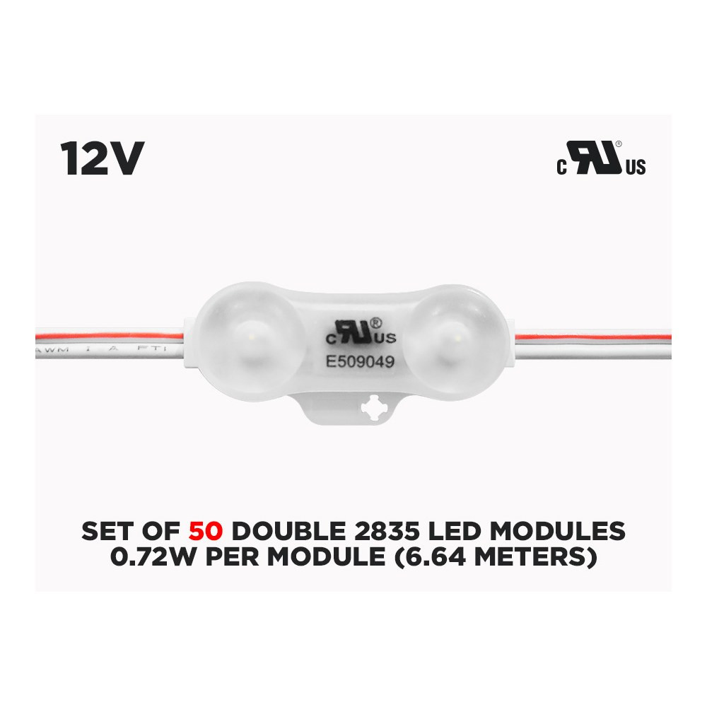 SET OF 50 DOUBLE 2835 LED SAMSUNG MODULES ( 0.72W PER MODULE )