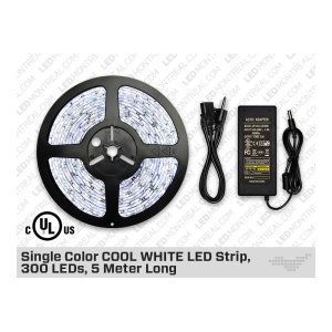12V RUBAN LED UNICOLORE BLANC FROID 3528 300 LED 5 MÈTRES