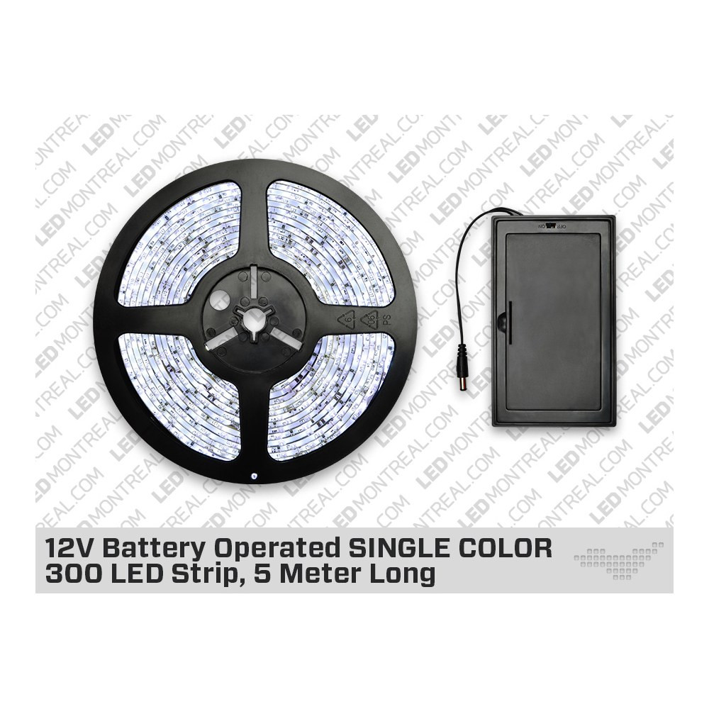 BATTERY POWERED SINGLE COLOR 300 3528 LED STRIP BUNDLE