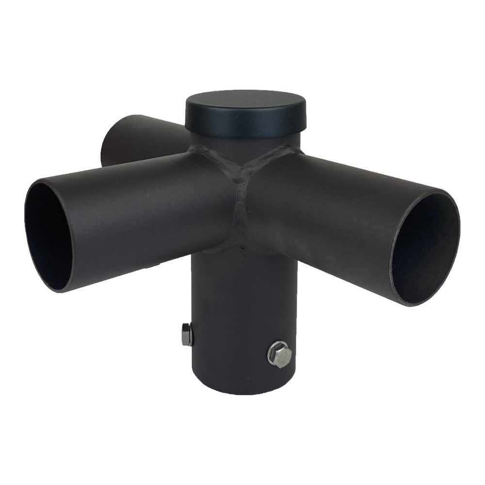THREE SPOKE ROUND POLE MOUNT | 90 DEG | 2-3/8" O.D. TENON