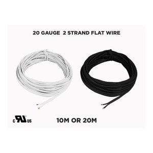 SINGLE COLOR 2 STRAND FLAT WIRE FOR LED STRIPS 20 GAUGE (10 TO 20 METERS)