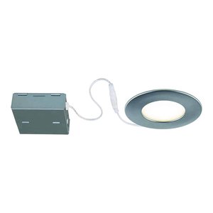 RECESSED LIGHT LED 4 IN 11W 3000K AIRTIGHT CERTIFIED WET LOCATION BRUSHED STEEL