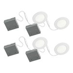4-PACK RECESSED LIGHT LED 4 IN 11W 4000K AIRTIGHT CERTIFIED WET LOCATION MATTE WHITE