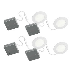 4-PACK RECESSED LIGHT LED 4 IN 11W 4000K AIRTIGHT CERTIFIED WET LOCATION MATTE WHITE