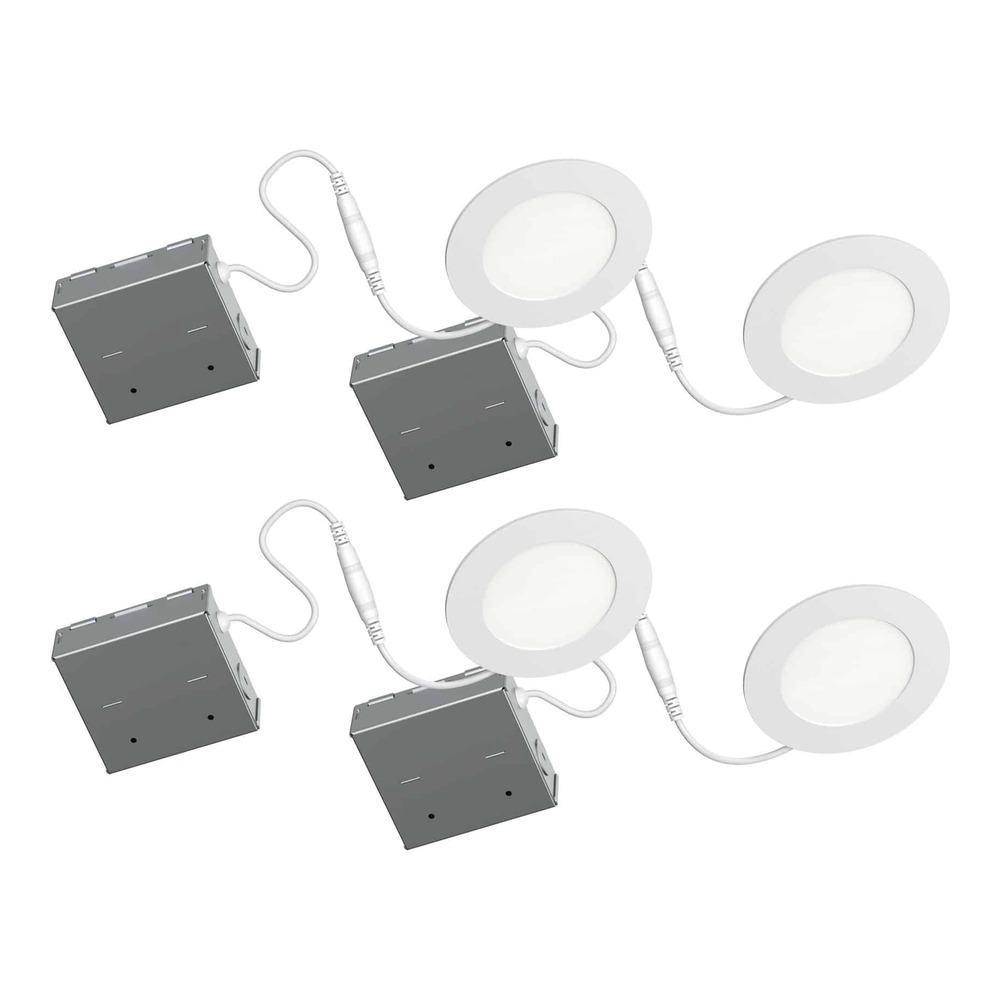 4-PACK RECESSED LIGHT LED 4 IN 11W 4000K AIRTIGHT CERTIFIED WET LOCATION MATTE WHITE