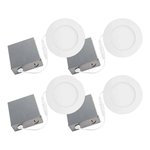 4-PACK RECESSED LIGHT LED 4 IN 11W 3000K AIRTIGHT CERTIFIED WET LOCATION MATTE WHITE