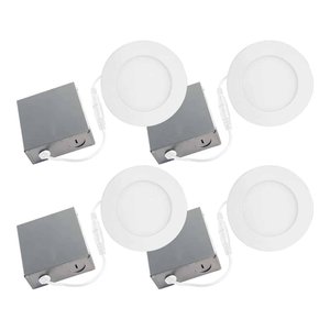 4-PACK RECESSED LIGHT LED 4 IN 11W 3000K AIRTIGHT CERTIFIED WET LOCATION MATTE WHITE