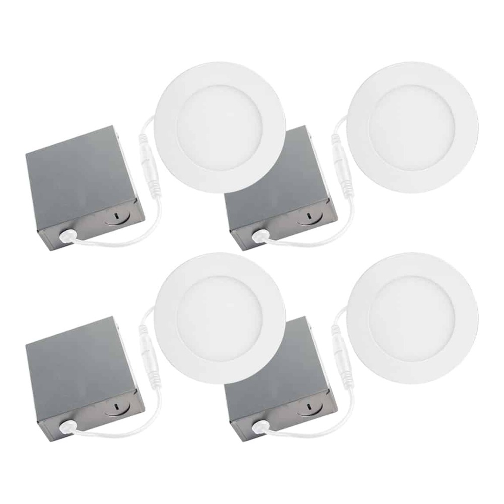 4-PACK RECESSED LIGHT LED 4 IN 11W 3000K AIRTIGHT CERTIFIED WET LOCATION MATTE WHITE