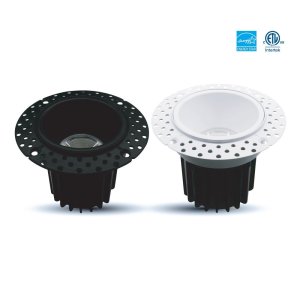 ENCASTRÉ LED SLIM SANS CADRE 2 POUCES 8WATTS - 600LUMENS - GRADABLE - 5CCT SÉLECTIONNABLE - NOIR