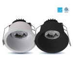 2″ LED - 8W - 650 LUMENS - CRI 90 - IP54 - REGRESSED GIMBAL DOWNLIGHT W/ SLEEK - THIN TRIM DESIGN & SELECTABLE 5CCT (SLIM2TRG-5CCTBK)
