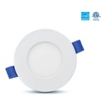3" SLIM DISC LED FIXTURE. 5CCT (2700/3000/3500/4000/5000K) , 6WATTS, 550LMN, WHITE TRIM, COMES IN 6PCS MODULE + 6PCS DRIVER IN BOX