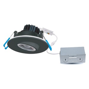 3" DESIGNER FLAT GIMBAL LED FIXTURE WITH DRIVER INCLUDED - 5CCT (2700K TO 5000K) - 8W - 550LMN - DIMMABLE - BLACK TRIM