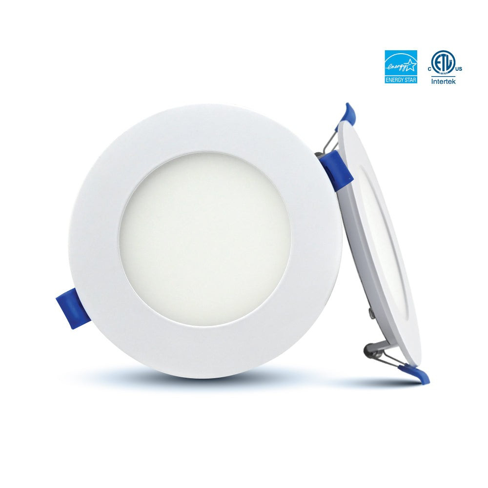 4" SLIM DISC LED FIXTURE. 5CCT (2700/3000/3500/4000/5000K)  - 9WATTS - 700LMN - CRI 80 - ENERGY STAR RATED - WHITE (SLIM4-ECON)