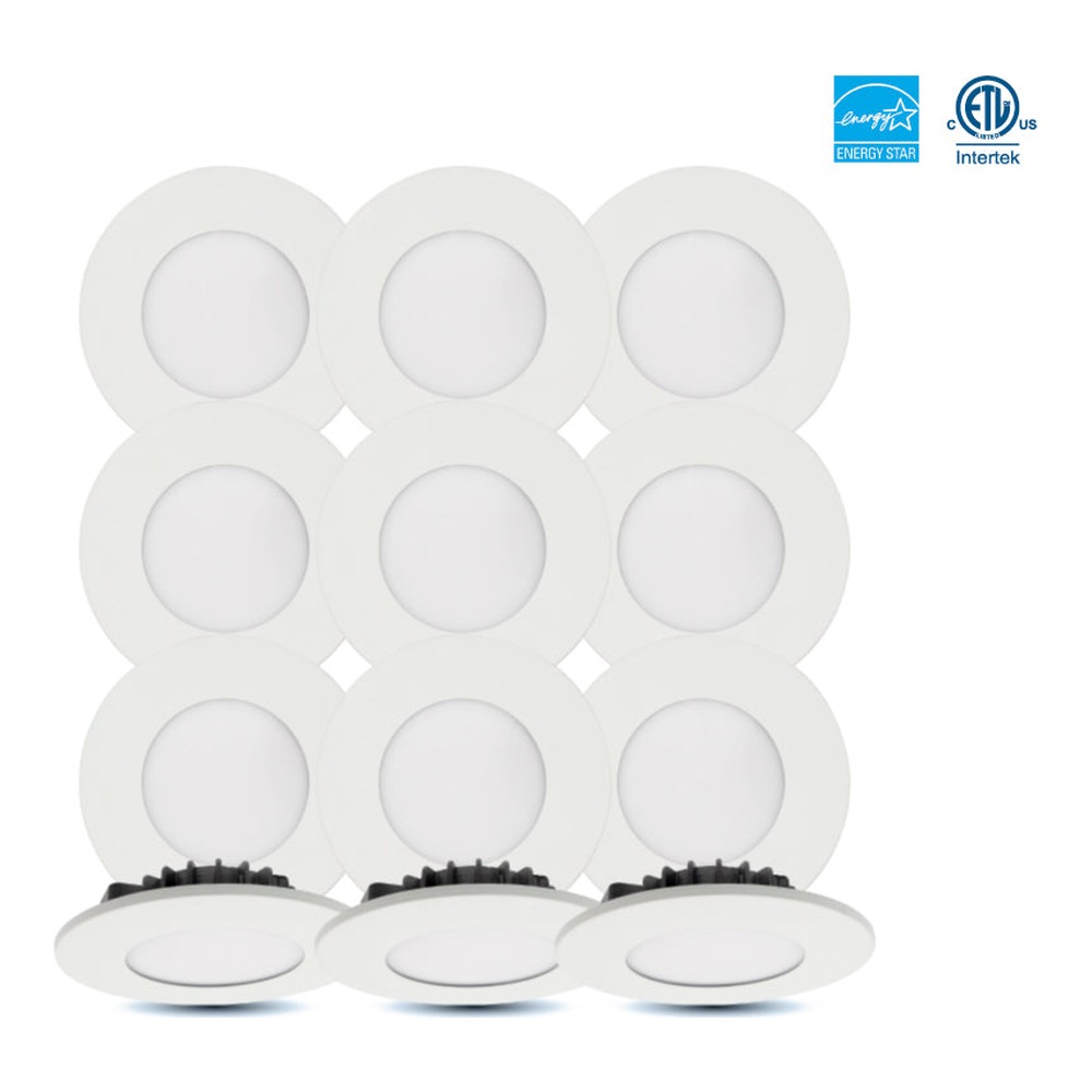 ENCASTRÉ LED 4" - 9W - 5CCT (2700K - 3000K - 3500K - 4000K - 5000K) - 715LM - 120V - GRADABLE - BOÎTIER DE JONCTION REQUIS