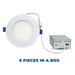 4" SLIM DISC LED FIXTURE. 5CCT (2700/3000/3500/4000/5000K) , 10WATTS, 900LMN, CRI 90, FT6 CABLE, ENERGY STAR RATED, WHITE TRIM, COMES IN 6PCS MODULE + 6PCS DRIVER IN BO