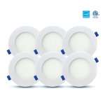 Luminaire LED encastré mince 4" - 5CCT (2700/3000/3500/4000/5000K) - 9W - 700LMN - CRI 80 - Certifié ENERGY STAR - Garniture blanche