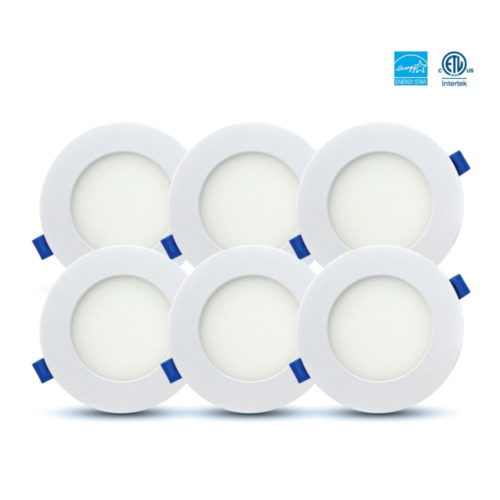 Luminaire LED encastré mince 4" - 5CCT (2700/3000/3500/4000/5000K) - 9W - 700LMN - CRI 80 - Certifié ENERGY STAR - Garniture blanche