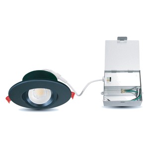 4" DESIGNER GIMBAL LED FIXTURE WITH DRIVER INCLUDED - 5CCT (2700K TO 5000K) - 9W - 700LMN - DIMMABLE - BLACK TRIM