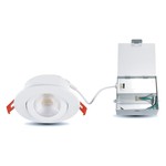 4" DESIGNER GIMBAL LED FIXTURE WITH DRIVER INCLUDED - 5CCT (2700K TO 5000K) - 9W - 700LMN - DIMMABLE - WHITE TRIM