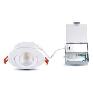 4" DESIGNER GIMBAL LED FIXTURE WITH DRIVER INCLUDED - 5CCT (2700K TO 5000K) - 9W - 700LMN - DIMMABLE - WHITE TRIM
