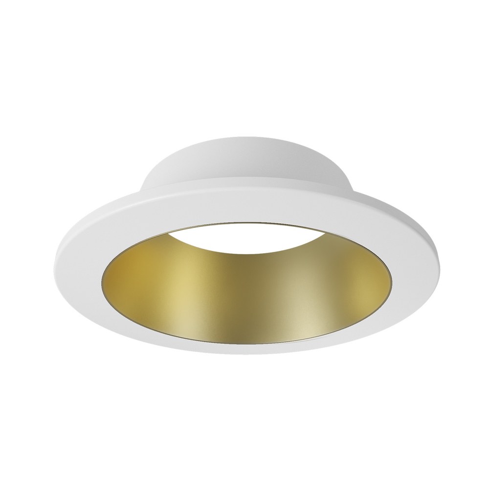 6" SKYE TRIM WH/MATTE GOLD ROUND - SLMB6-16W-RT-WHBG