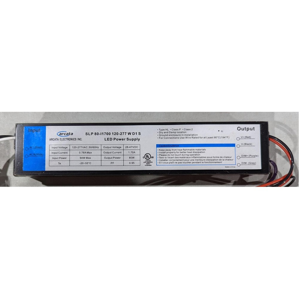 Ballast LED Arcata 80W Gradable 1-10VDC 120-277V