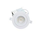 Slim Panel 4\" 9W 120V 27-30-35-40-50K white clear Gimbal dim TRIAC