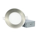 Slim Panel 4\" 9W 100-277V 27-30-35-40-50K nickel frost dim TRIAC