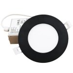 Slim Panel 6" 12W 120V 30-40-50K black frost dim TRIAC