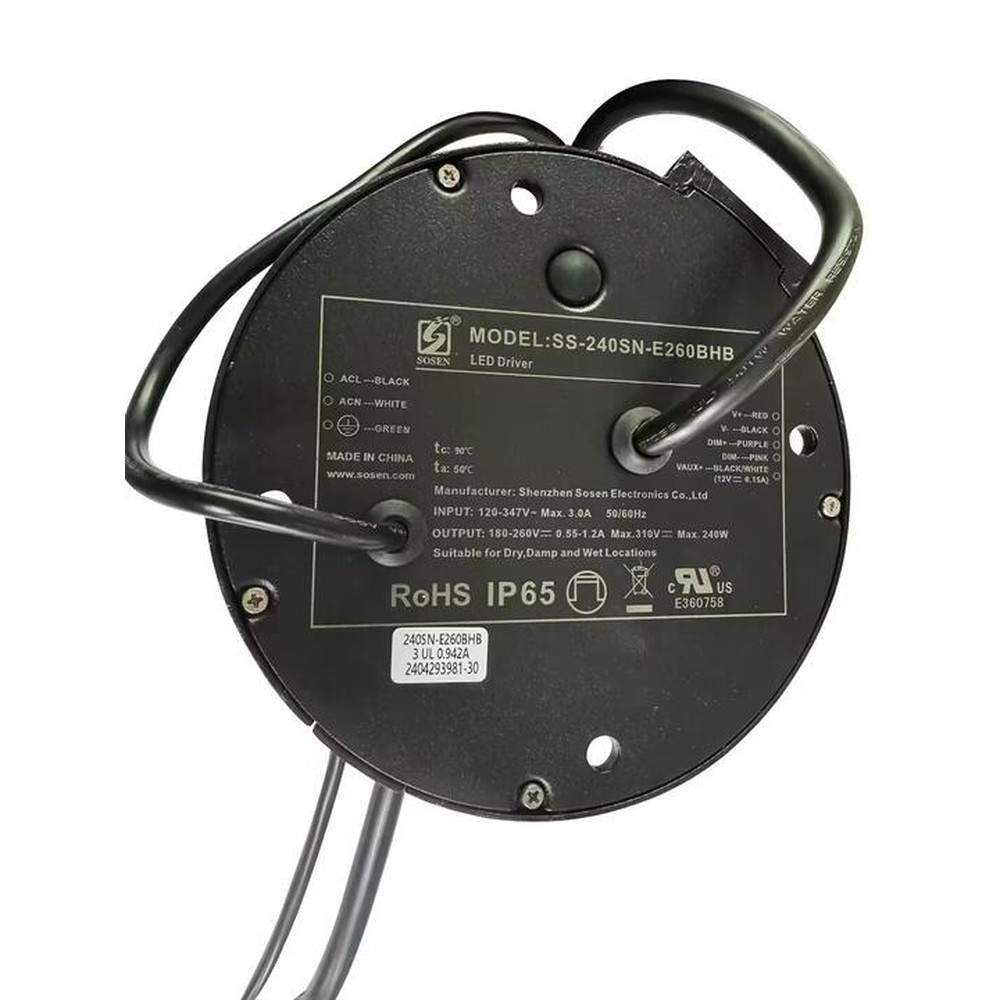 Driver LED Sosen 240W dimmable 0-10VDC 120-347V