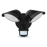 SECURITY LIGHT - TWO HEAD WITH SENSOR - 5CCT (2700K - 3000K - 4000K - 5000K - 6500K) 120V - 25W - 2500 LUMENS - 120° (SSL-A2-5CCT-BK)