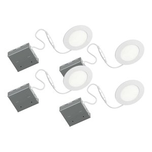 4-PACK RECESSED LIGHT LED 4 IN 9W 3000K MATTE WHITE