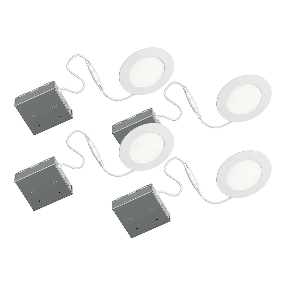 4-PACK RECESSED LIGHT LED 4 IN 9W 3000K MATTE WHITE