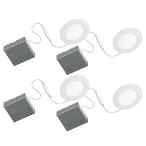 4-Pack LED Recessed Light 4" 8W 4000K Matte White