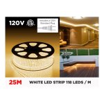 120V 25M IP67 2835 SINGLE COLOR LED STRIP - 118 LEDS/M