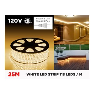120V 25M IP67 2835 SINGLE COLOR LED STRIP - 118 LEDS/M