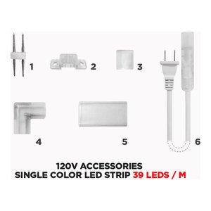 120V END CAP FOR SINGLE COLOR LED STRIP - 39 LEDS/M