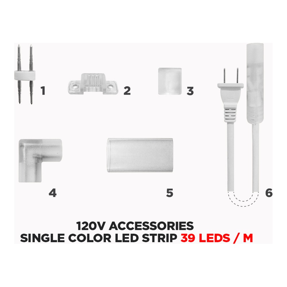 120V END CAP FOR SINGLE COLOR LED STRIP - 39 LEDS/M