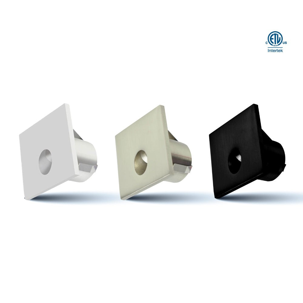 LUMINAIRE DE MARCHE CARRÉ LED 1W NOIR - VENDU INDIVIDUELLEMENT EN 3000K OU 5000K