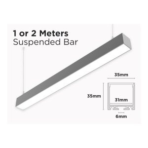 1 M SUSPENDED ARCHITECTURAL LED PROFILE FOR LED STRIP - 35MM DIAMETER