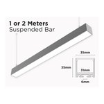 2 M SUSPENDED ARCHITECTURAL LED PROFILE FOR LED STRIP - 35MM DIAMETER