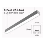 8 FEET SUSPENDED ARCHITECTURAL LED PROFILE FOR LED STRIP - 35MM DIAMETER