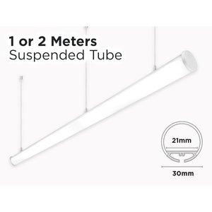 2 M SUSPENDED ARCHITECTURAL LED TUBE PROFILE FOR LED STRIP - 30MM DIAMETER