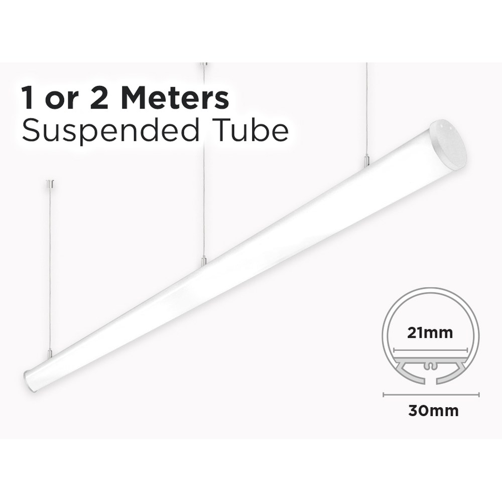 2 M SUSPENDED ARCHITECTURAL LED TUBE PROFILE FOR LED STRIP - 30MM DIAMETER