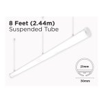 2.44M (8 FEET) SUSPENDED ARCHITECTURAL LED TUBE PROFILE FOR LED STRIP - 30MM DIAMETER