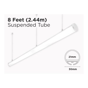 2.44M (8 FEET) SUSPENDED ARCHITECTURAL LED TUBE PROFILE FOR LED STRIP - 30MM DIAMETER