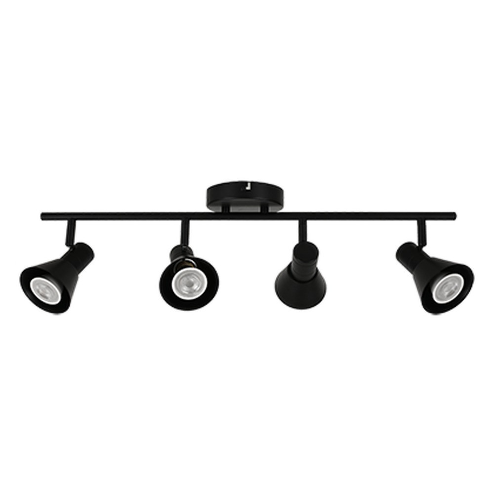 LED TRACK LIGHT FOR GU10 BULBS - SERIES 190 - 4 LIGHTS - BLACK (TK-15190-4-BK)
