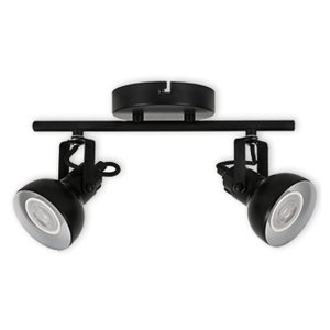 LED TRACK LIGHT FOR GU10 BULBS - SERIES 215 - 2 LIGHTS - BLACK (TK-161215-2-BK)