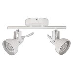 LED TRACK LIGHT FOR GU10 BULBS - SERIES 215 - 2 LIGHTS - WHITE